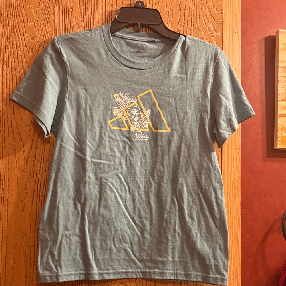 adidas Blue Tee with Yellow Graphic